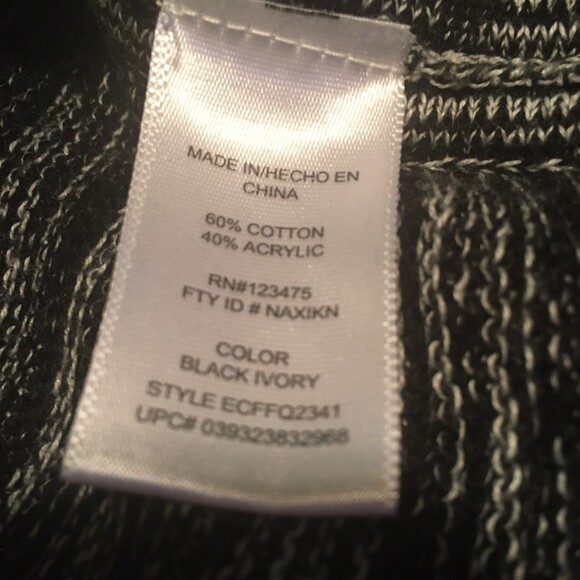 Ellen Tracy sweater Women Medium marled black gray split hem tunic top Lagenlook - Picture 4 of 8